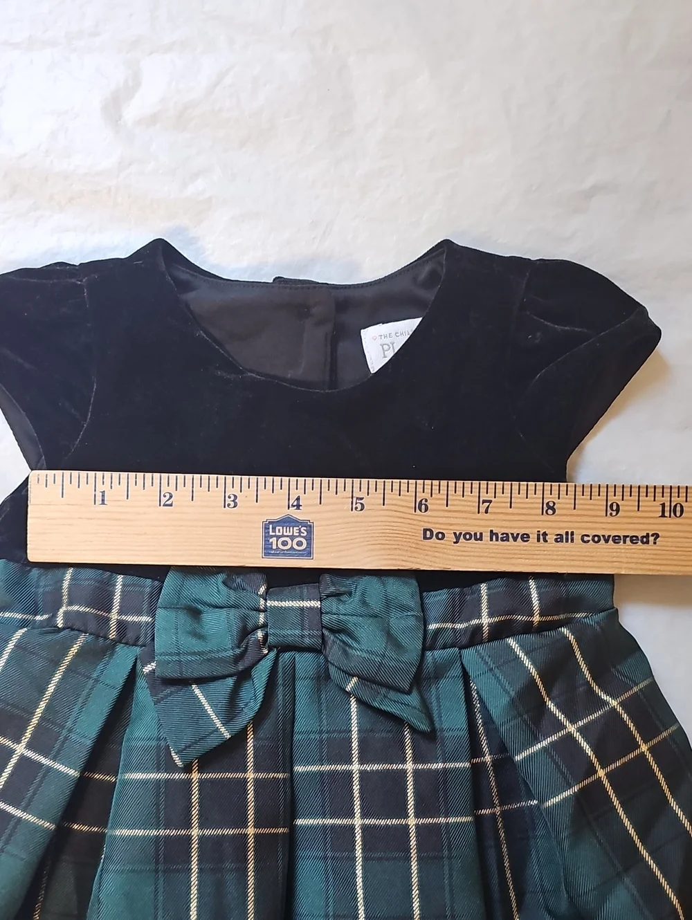 The Children's Place Black, Green Dress with Skirt Lining 9-12 Months Used